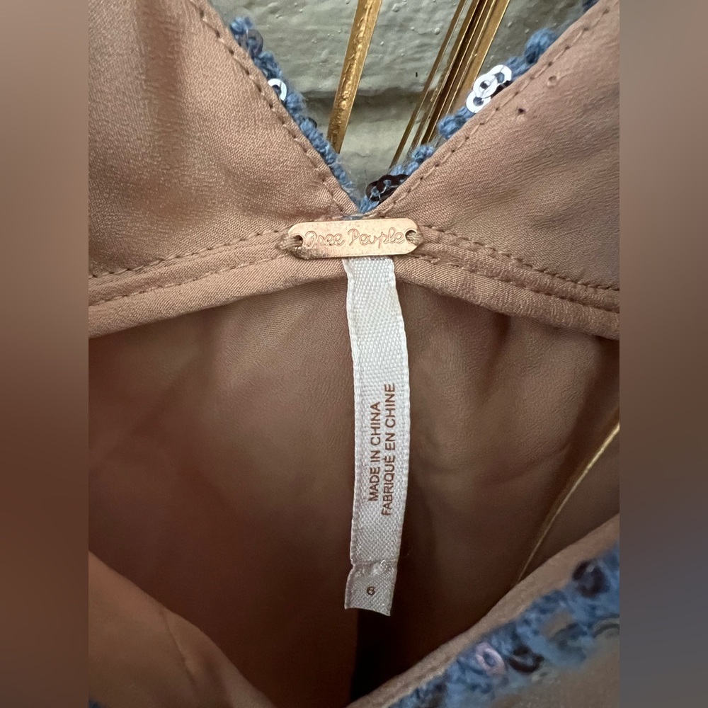 Free People Blue Lace Mini Dress - Picture 3 of 4